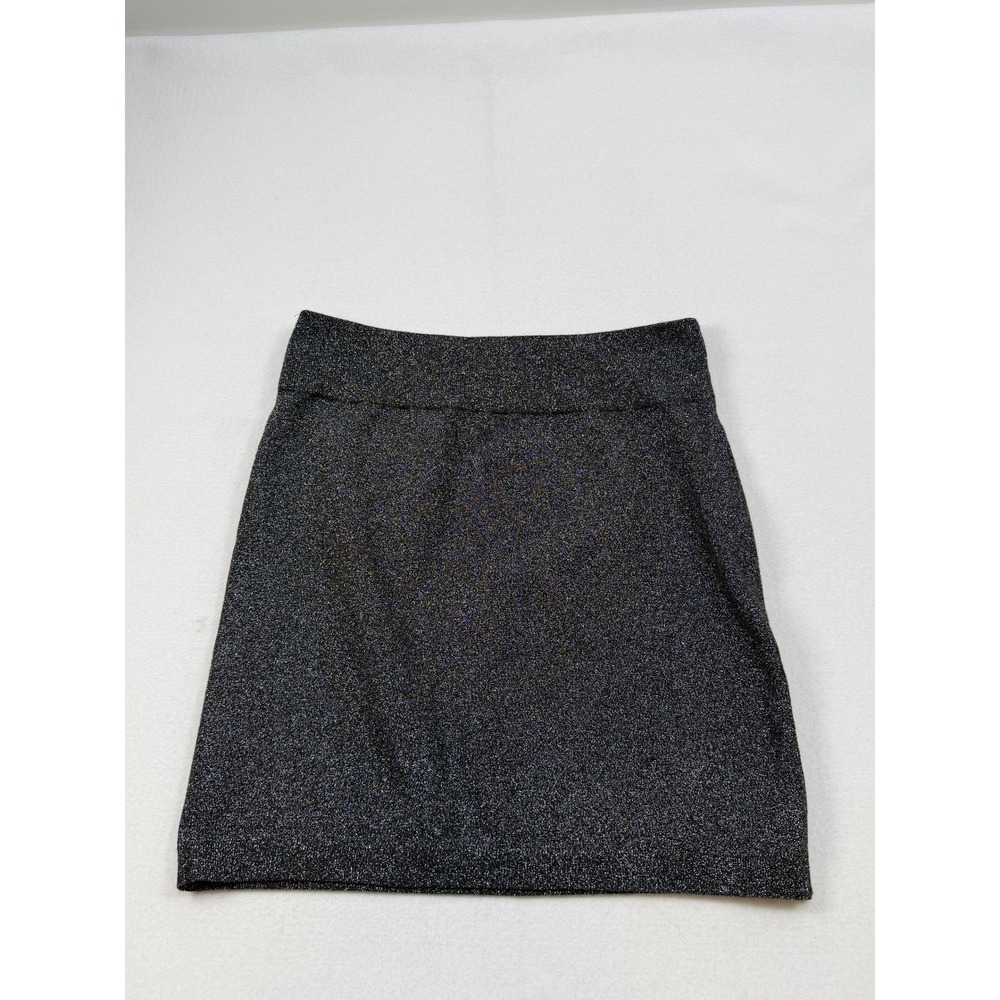 Express Black Metallic Shimmer Knit Mini Skirt Women's Size L - Picture 3 of 6